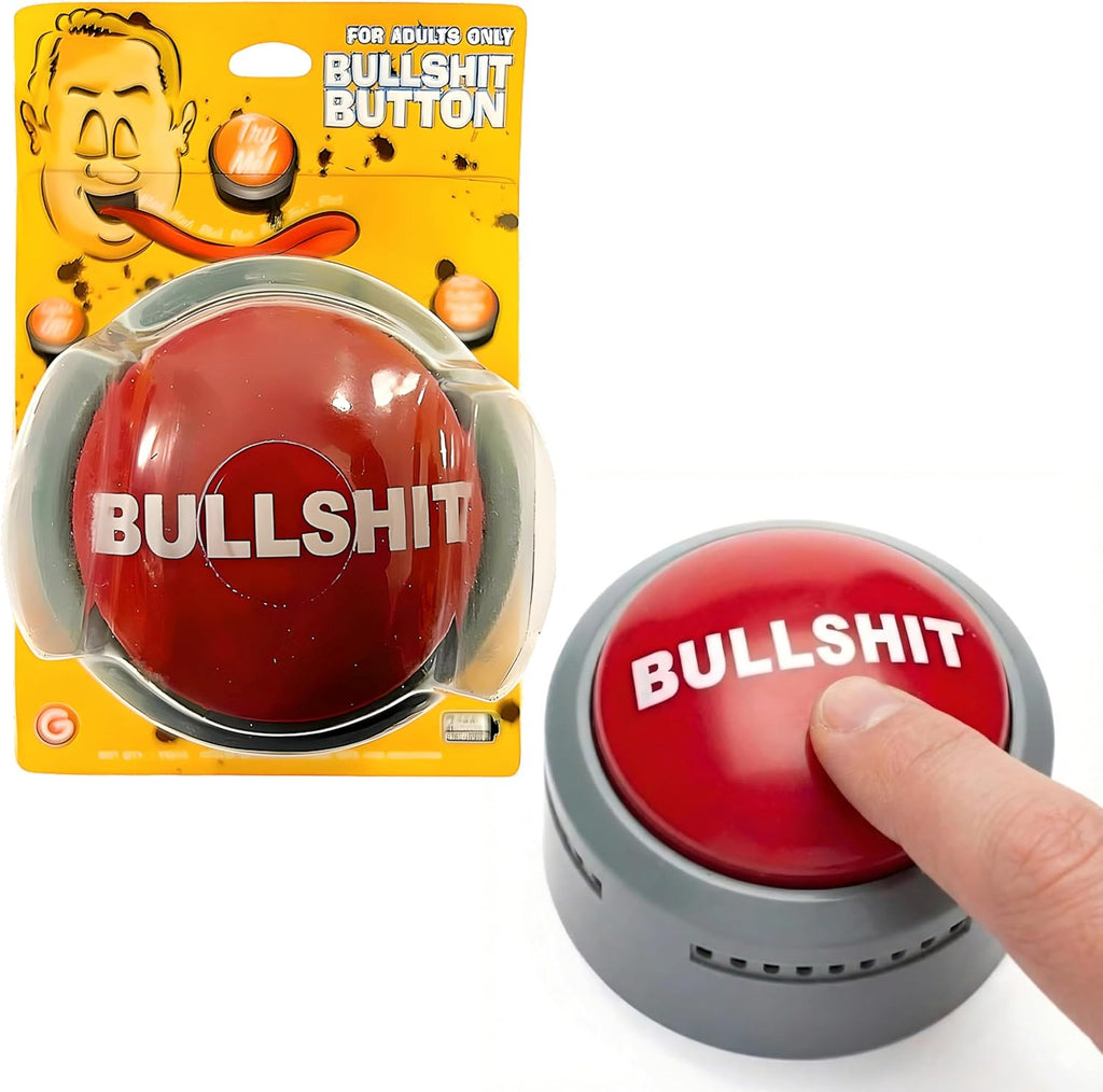 Gemmy Official Bullshit Button authentic USA imported novelty gift front view.