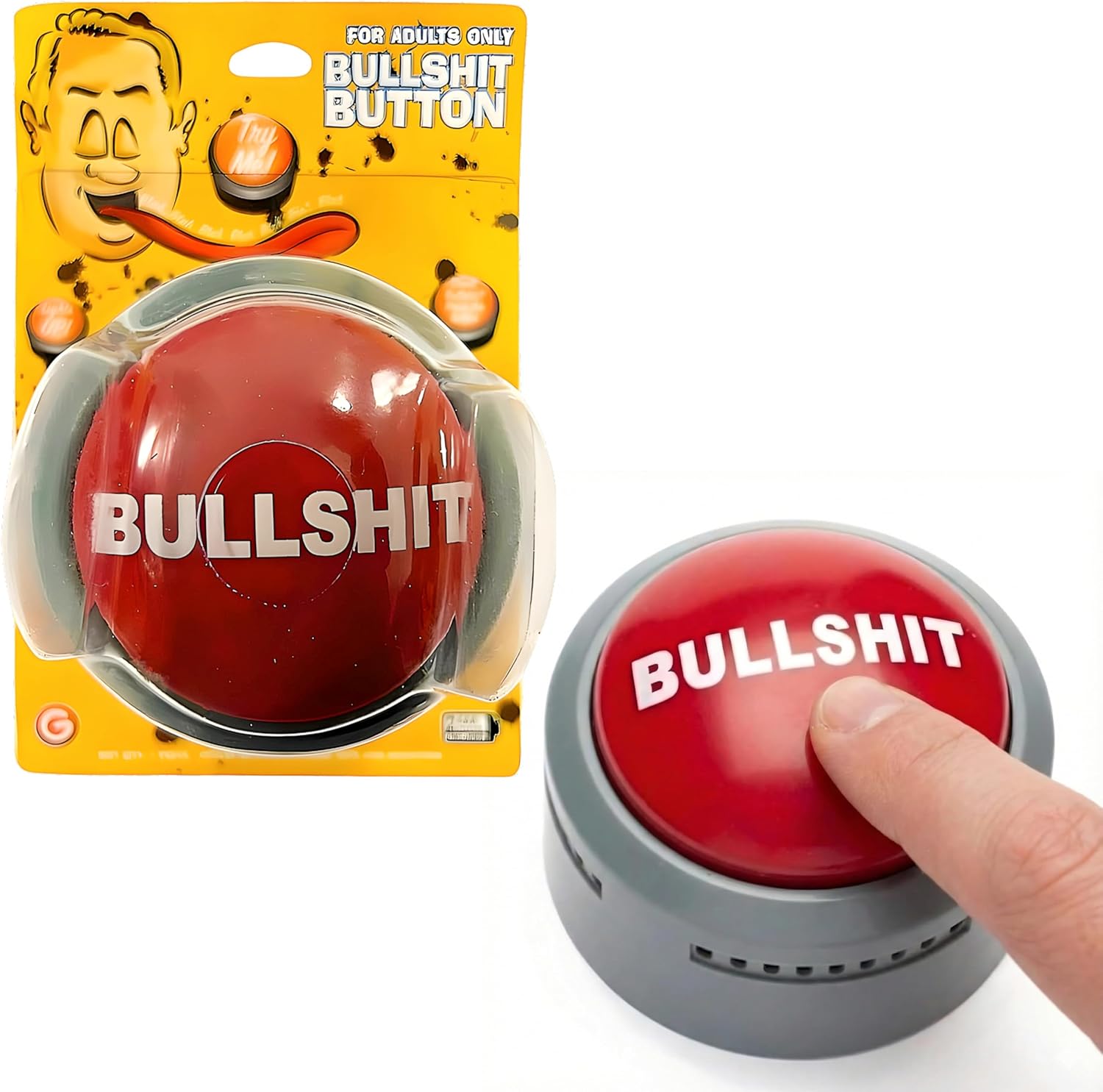 Gemmy Official Bullshit Button authentic USA imported novelty gift front view.