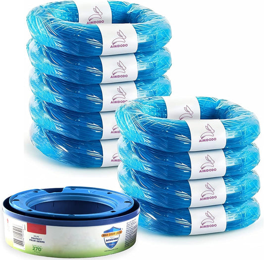 AIMIDODO 9 pack diaper pail refill bags front view showing multi layer packaging