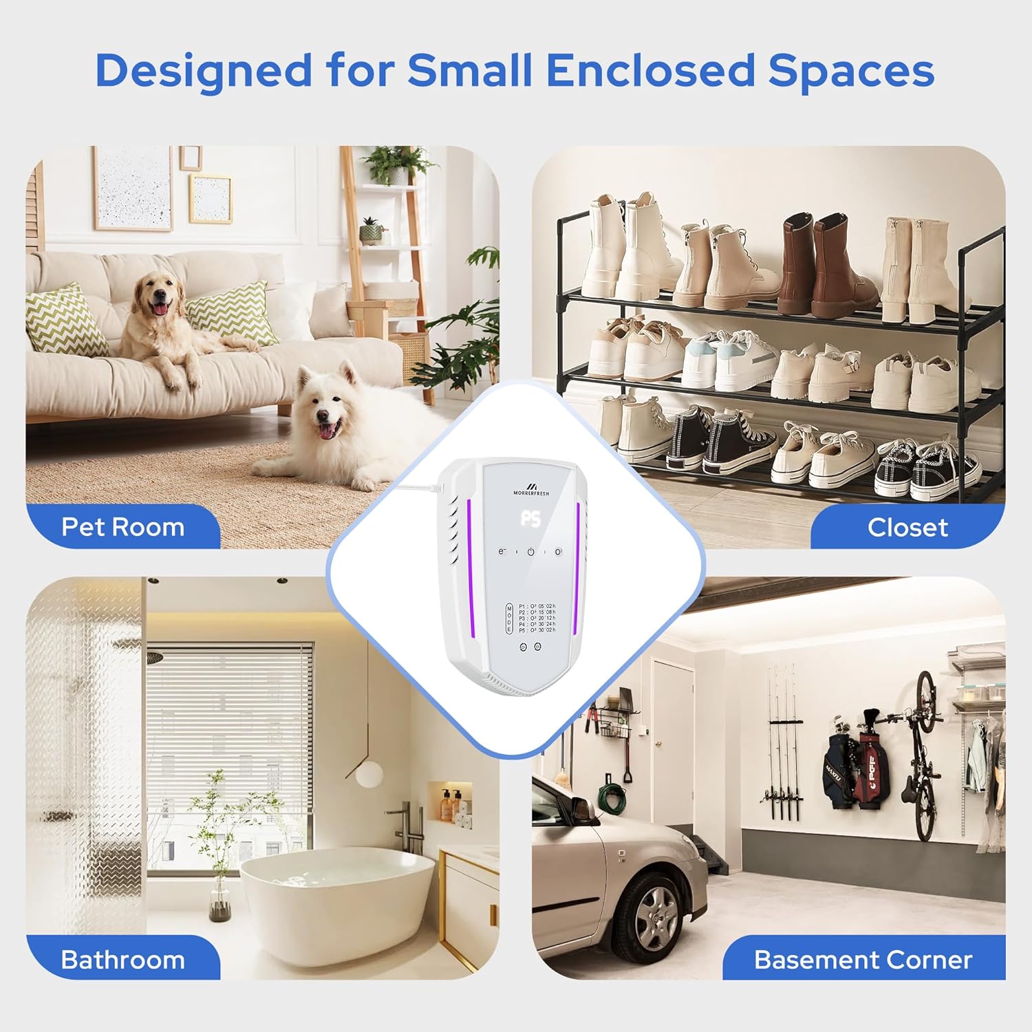 Wall plugged cat room air purifier and deodorizing machine
