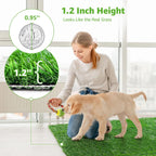 Top view of 20 by 25 inch pet training turf