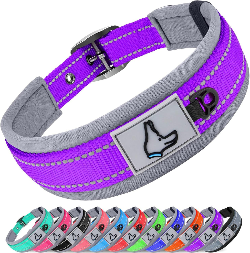 Joytale Dog Collar for Large Dogs, Neoprene Padded and Adjustable, Reflective Wide Heavy Duty Pet Collars with Durable Metal Belt Buckle for Walking, Hotpink, L - Image 15