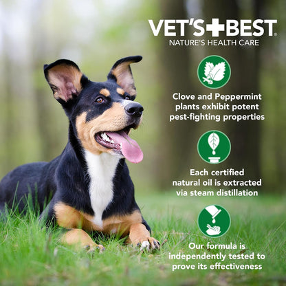 Easy spray lathering flea treatment shampoo for dogs close up view