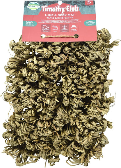 Oxbow Timothy Hay Hide & Seek Mat, Small - Rabbit & Guinea Pig Toys for Chewing & Relaxation, Enrichment for Bunny, Hamster, Chinchilla, Rat, Timothy Hay Small Animal Cage Accessories - Image 1