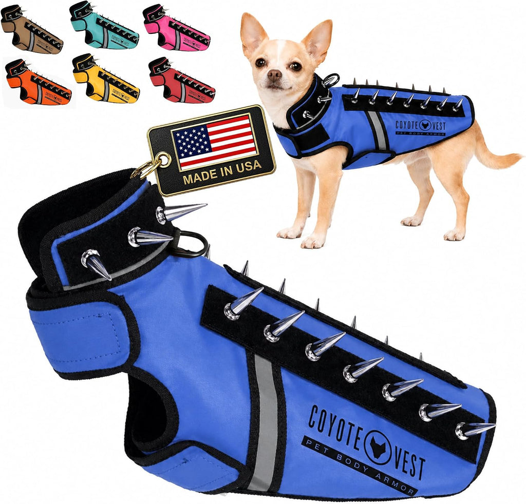 CoyoteVest SpikeVest Dog Harness | Stab-Resistant Protective Vest | Coyote Vest for Dogs | Defends Against Coyotes, Dogs, Birds of Prey | Reflective Safety, Made in USA (S-Neon Pink) - Image 15