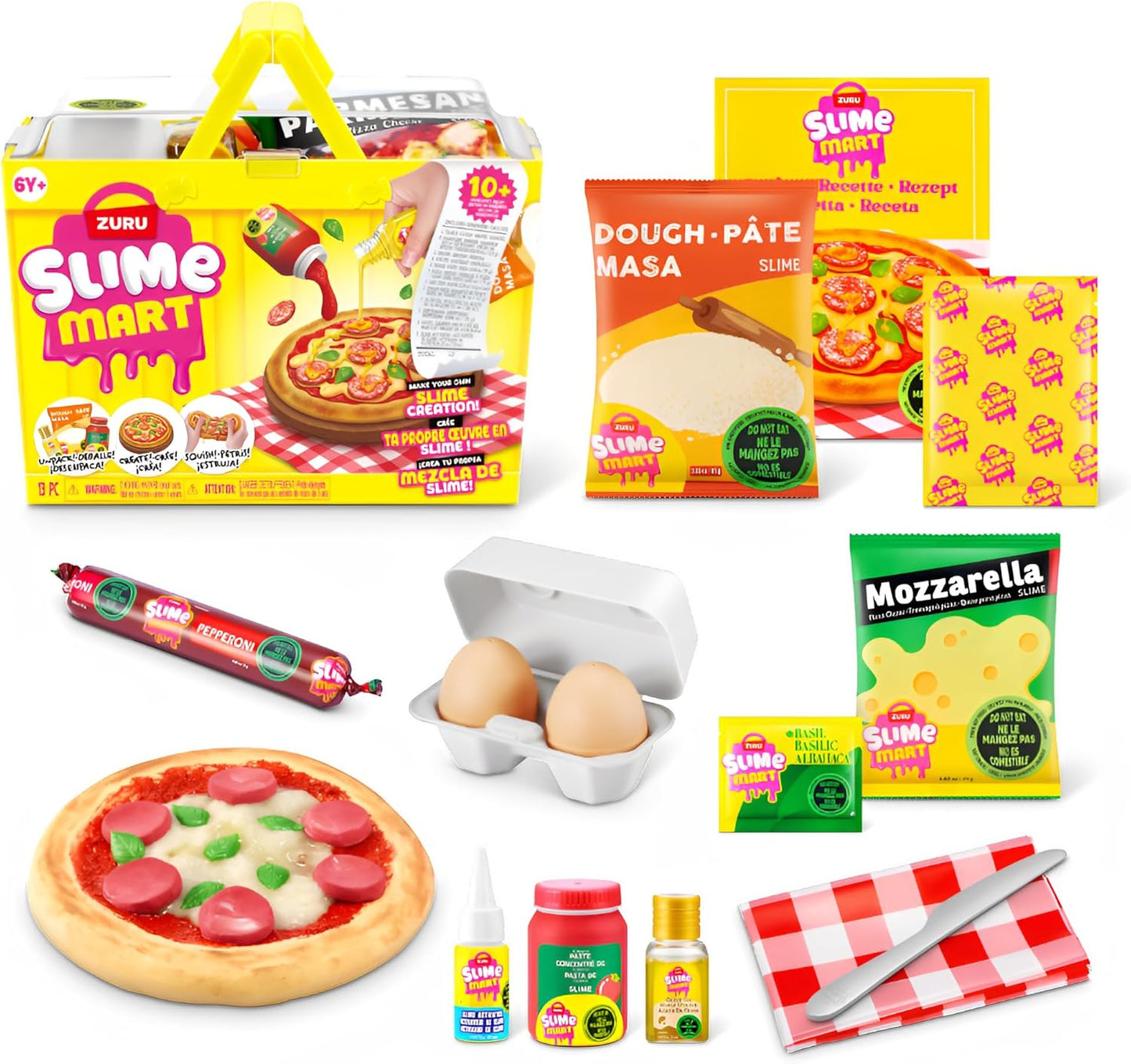 Slime Mart Small Basket by ZURU Pizza variant front view of toy packaging.