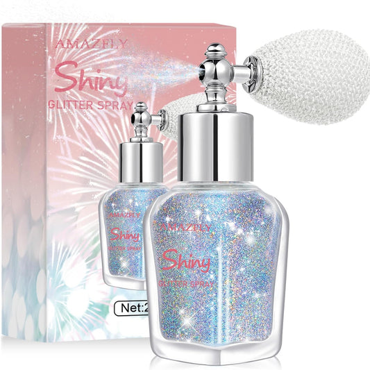 Topcent hair and body glitter spray front view festival makeup shimmer