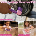 Cunhill pink horse brush set oval massage curry comb detail for shedding