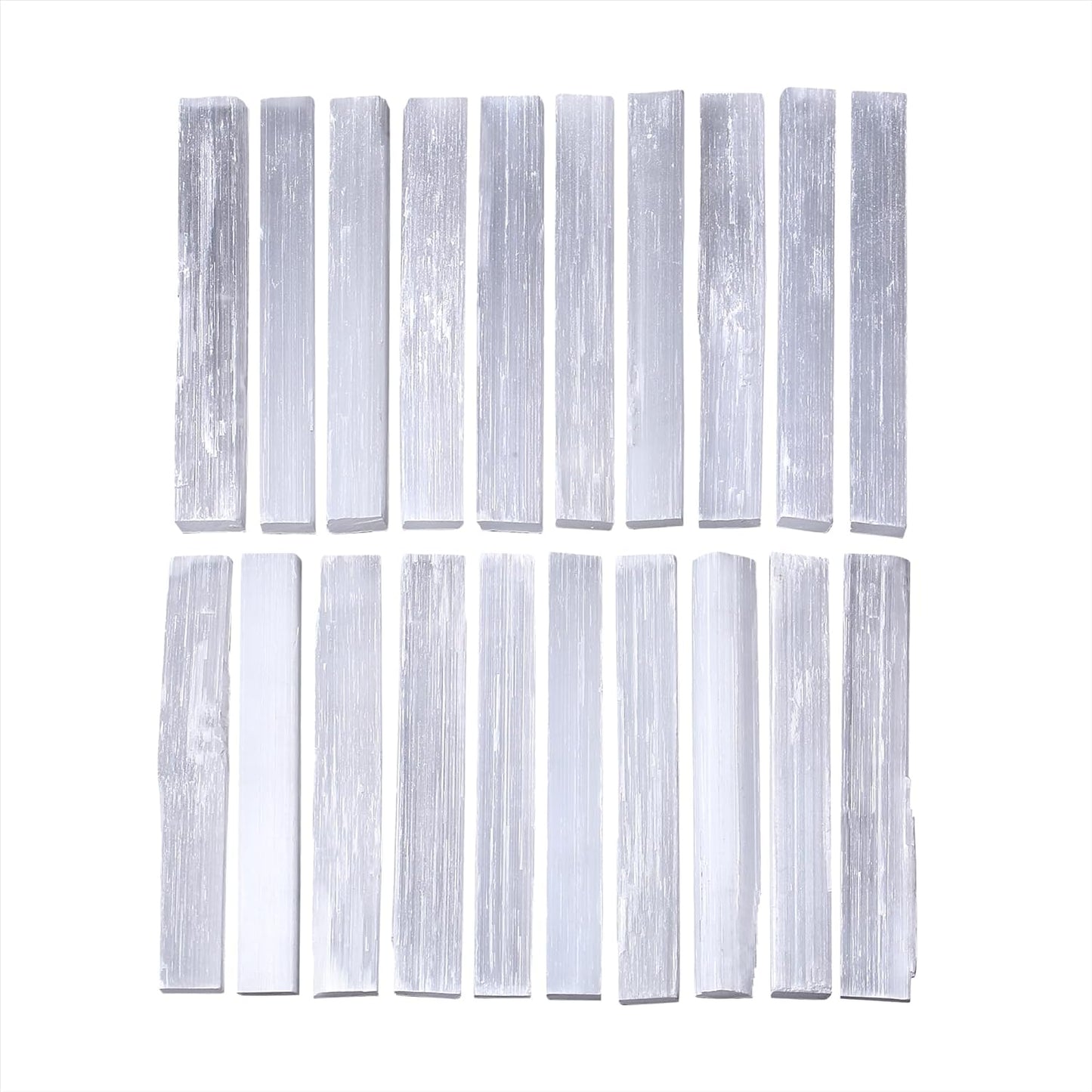 MAIBAOTA 4 Inch Selenite Crystal Wand 12 piece set front view