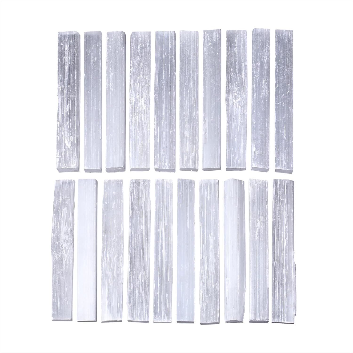 MAIBAOTA 4 Inch Selenite Crystal Wand 12 piece set front view