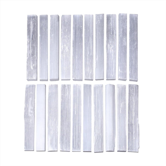 MAIBAOTA 4 Inch Selenite Crystal Wand 12 piece set front view
