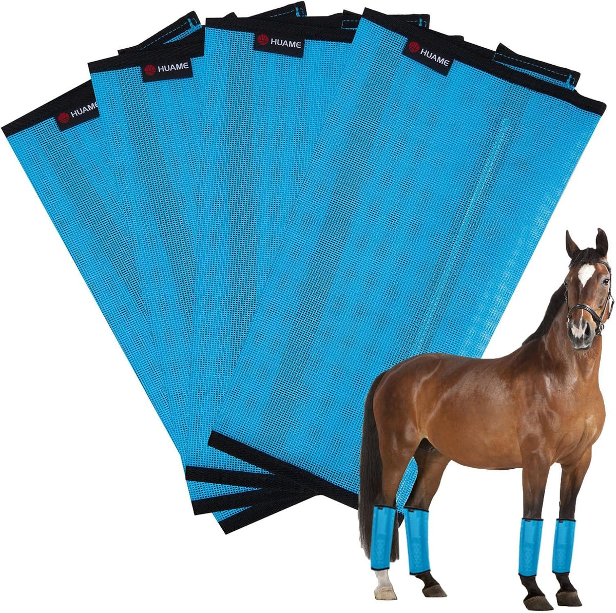 Horse Fly Boots, Breathable Mesh Protection Set of 4, Comfortable Horse Leggings, Breathable Mesh Design, Equine Supplies for Reduce Stomping, Hoof Damage & Leg Fatigue (Purple, Large) - Image 11