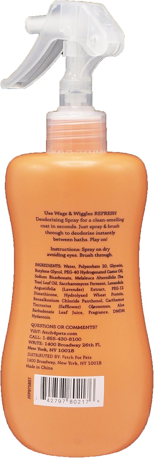 Wags and Wiggles Zesty Grapefruit scent dog grooming bottle