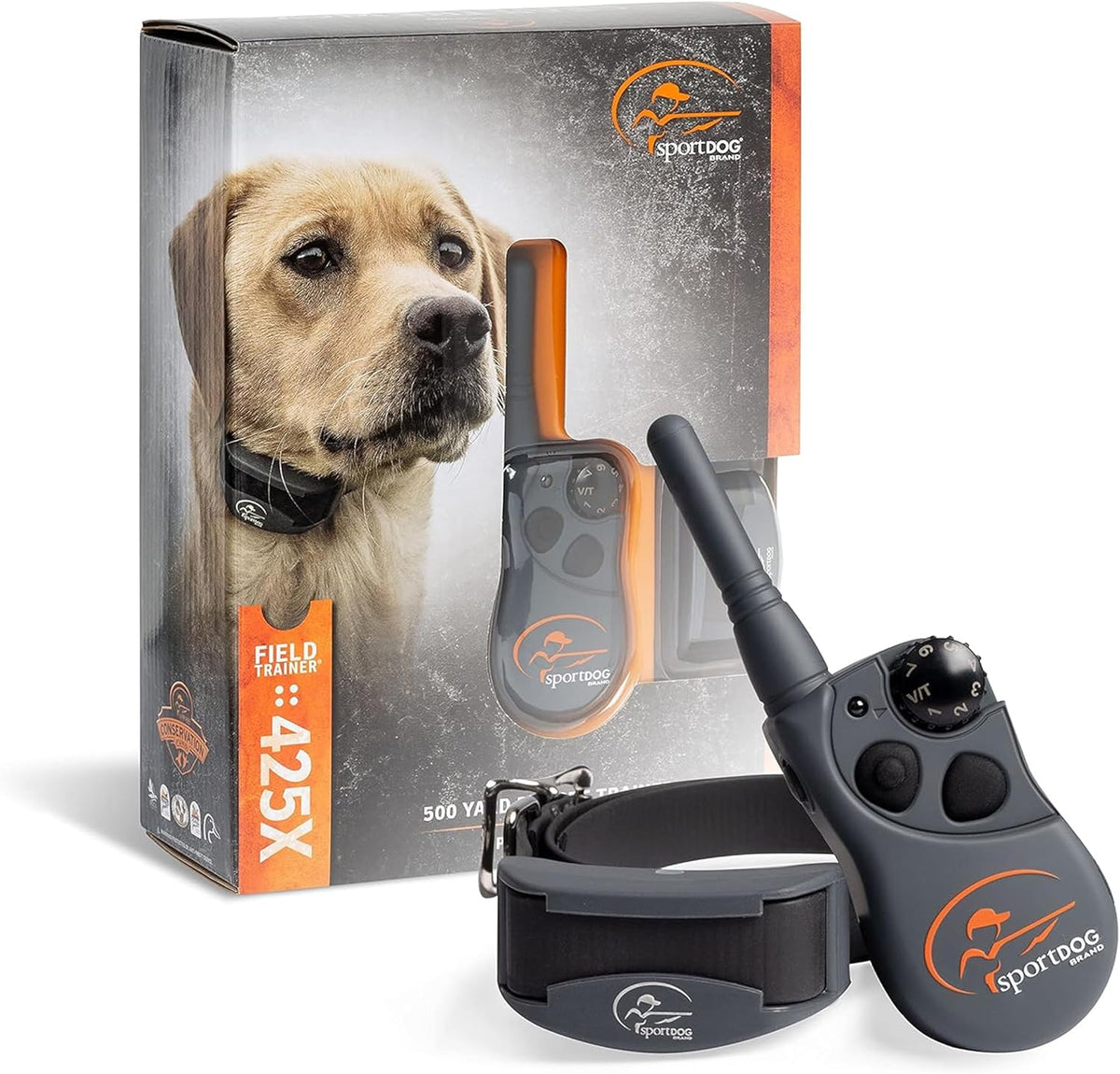 SportDOG FieldTrainer 425X remote and collar system front view
