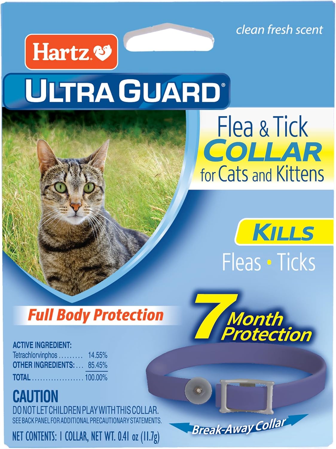 Hartz flea and tick collar displayed on pet accessory packaging