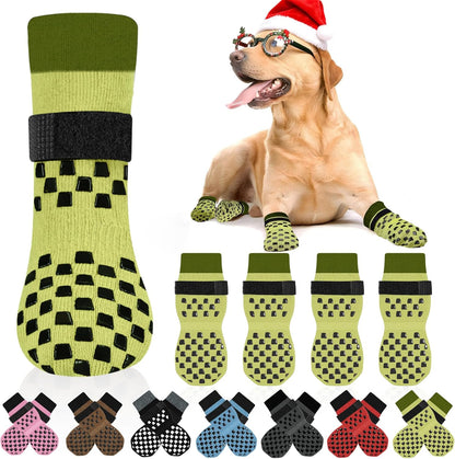 Anti Slip Dog Socks to Prevent Licking Paws, Dog Shoes for Hot/Cold Pavement, Dog Boots on Hardwood Floors, Traction Control Dog Booties & Paw Protectors for Small Medium Large Senior Dogs - Image 9