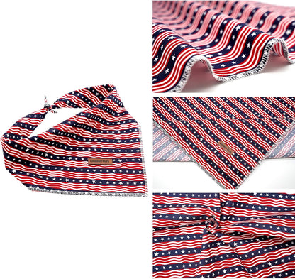 Lionheart Glory soft USA flag dog bandana accessory close up fabric texture