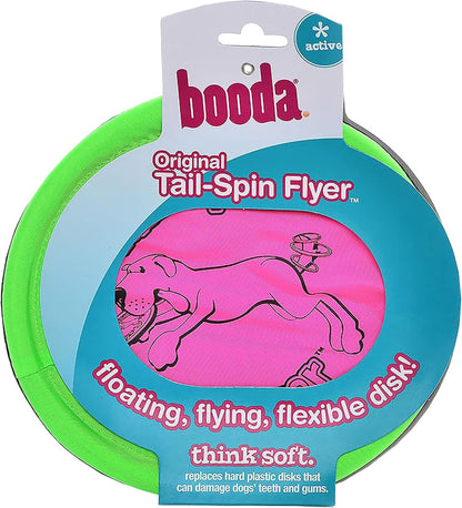 Dog playing with Booda Tail-Spin Flyer in the park