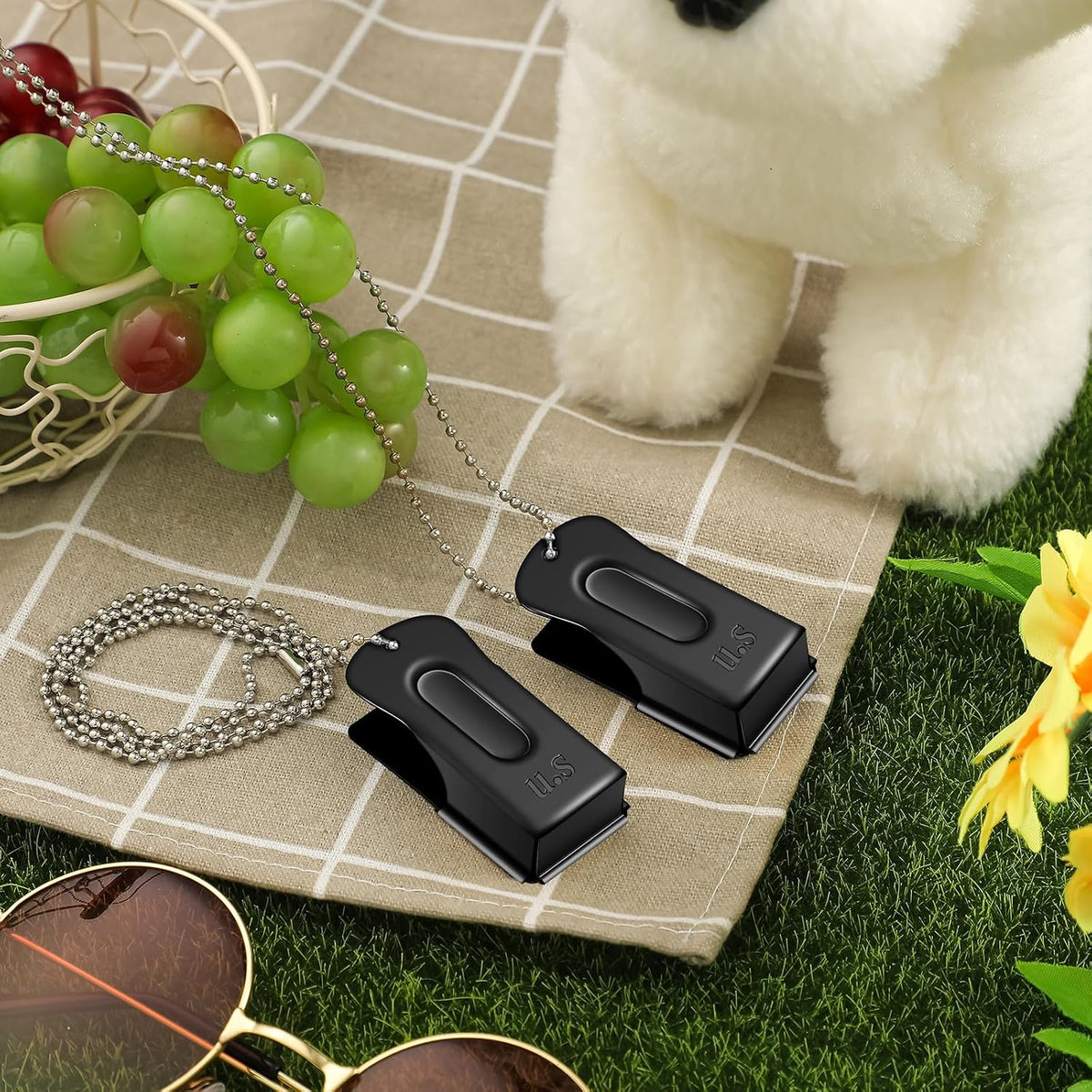Durable steel and brass cat clicker necklace for positive reinforcement