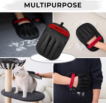 Dropereum 2 pack pet hair remover mitts for laundry and furniture cleaning