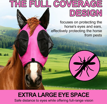 Youven stretch horse mask breathable mesh detail