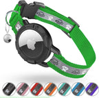 Breakaway AirTag Cat Collar, Reflective Cat Tracker Collar with Air Tag Holder and Bell, Safety Elastic Band Cat GPS Collars for Girl Boy Cats, Kittens and Puppies (Green, 8-13'') - Image 13
