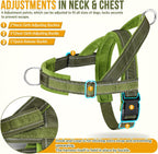 Lukovee heavy duty dog harness with dual handle bungee leash extension