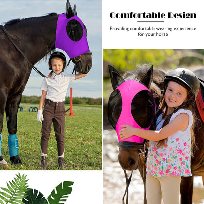Side profile of horse wearing breathable Weewooday fly mask
