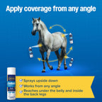 Side view of Farnam Endure horse spray detailing application instructions and warnings for foals