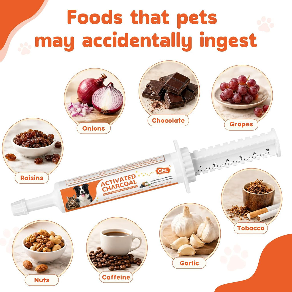 Rozjovu emergency pet toxin absorber oral gel syringe close up