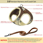 Aiitle beige small escape proof pet vest showing double metal D rings