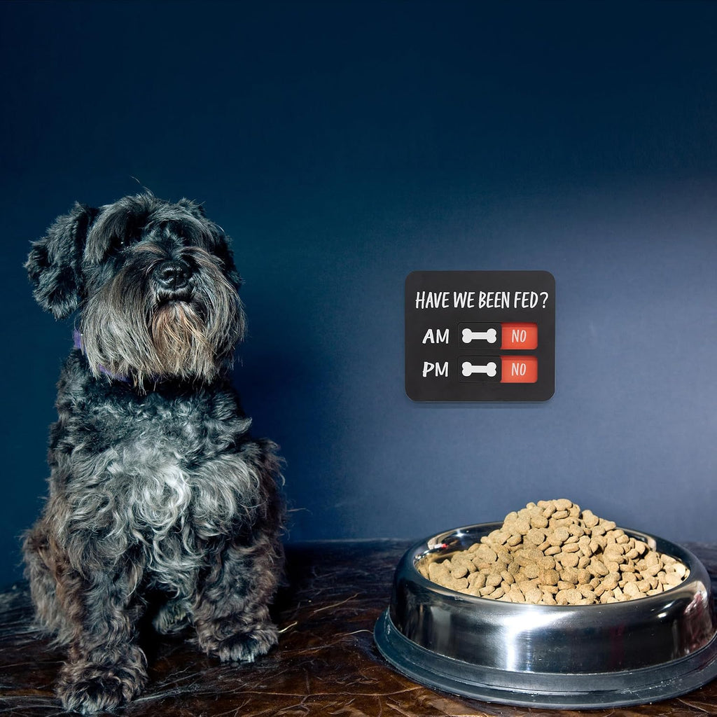 Abudada black and white pet meal tracker with strong magnetic backing
