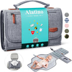 Alatino portable diaper changing pad front view grey travel mat