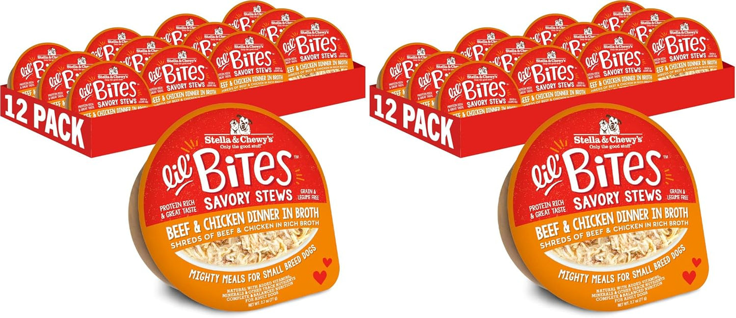 Stella & Chewy's Lil Bites Savory Stews for Small Breeds Beef & Chicken Dinner in Broth, 2.7 oz. Cups (Pack of 12) - Image 12