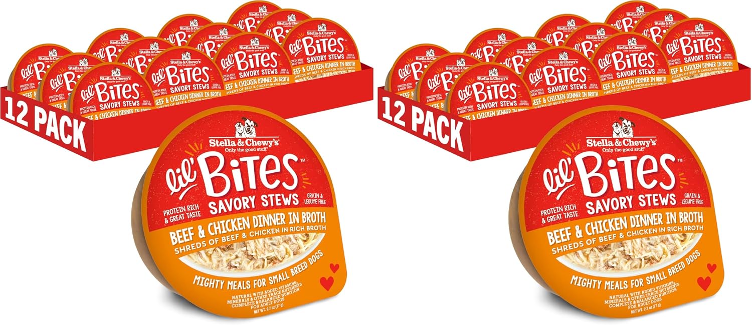 Stella & Chewy's Lil Bites Savory Stews for Small Breeds Beef & Chicken Dinner in Broth, 2.7 oz. Cups (Pack of 12) - Image 12