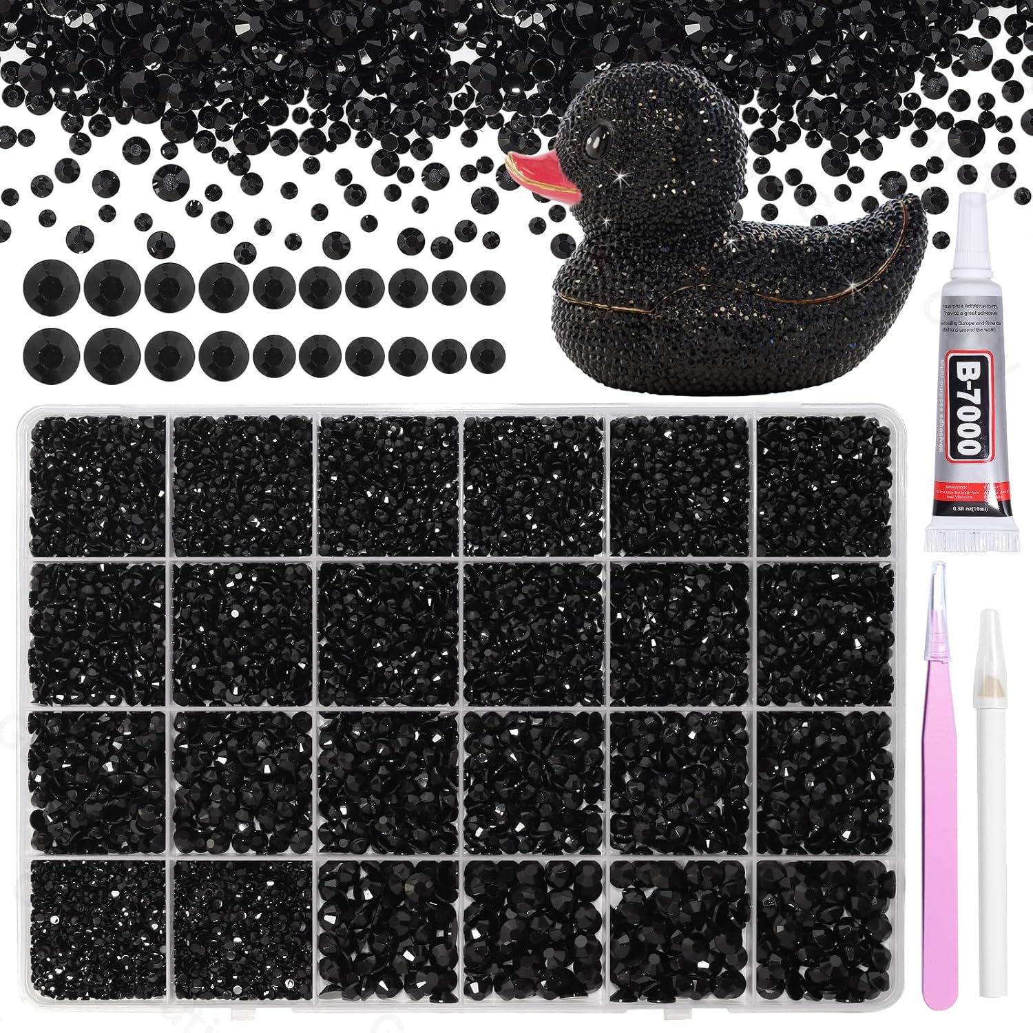 Succi Shan black rhinestones bedazzling kit with tools and glue