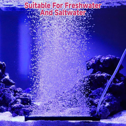 Quiet oxygen diffuser strip running inside a freshwater aquarium.