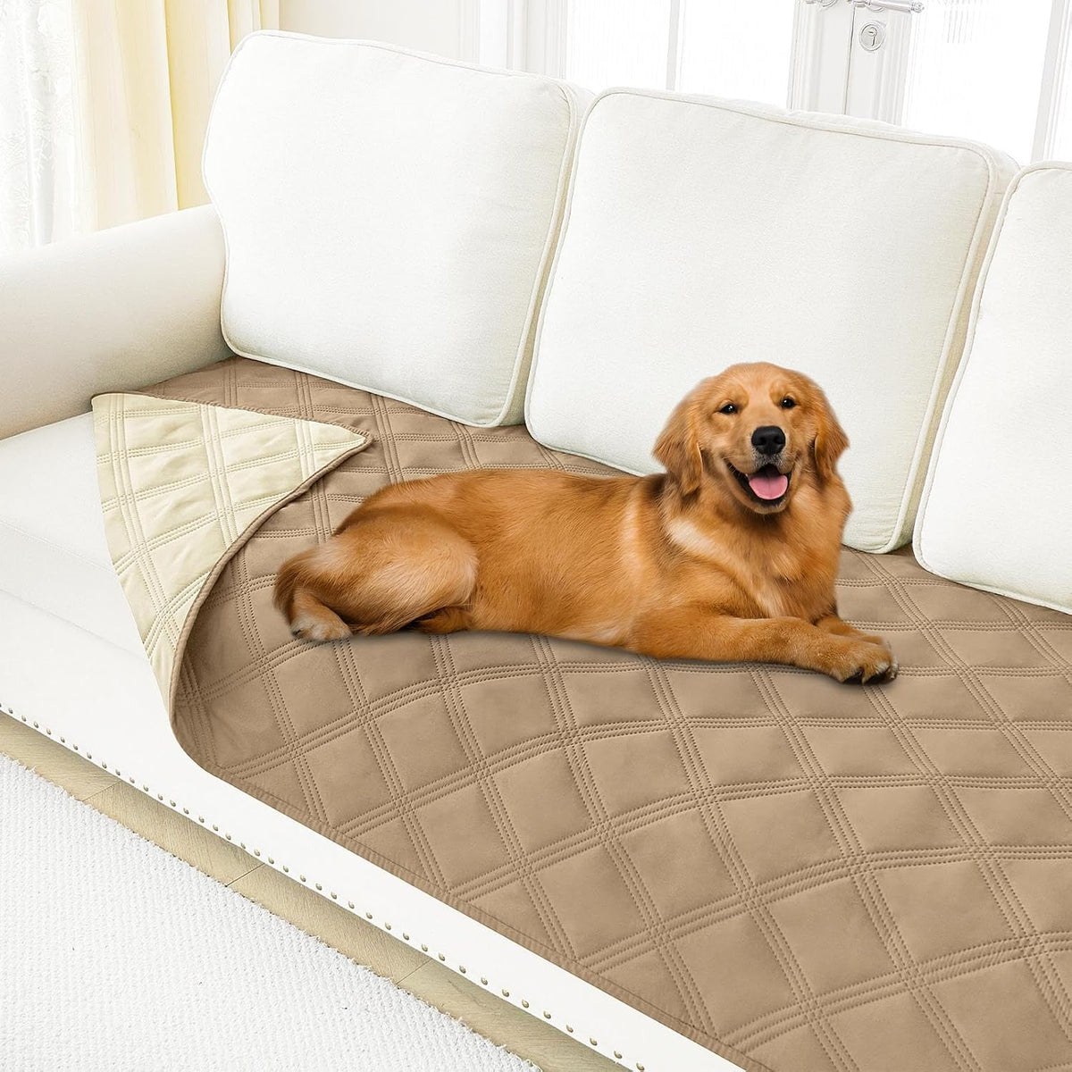 Smiry Waterproof Dog Bed Cover Blanket 52x82, Soft Reversible Pet Blanket, Washable Leakproof Cats Dogs Couch Cover for Sofa, Couch, Furniture, Grey/Dark Grey - Image 14