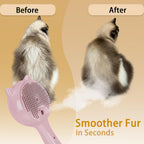 Pet steam brush held in hand for ergonomic demonstration