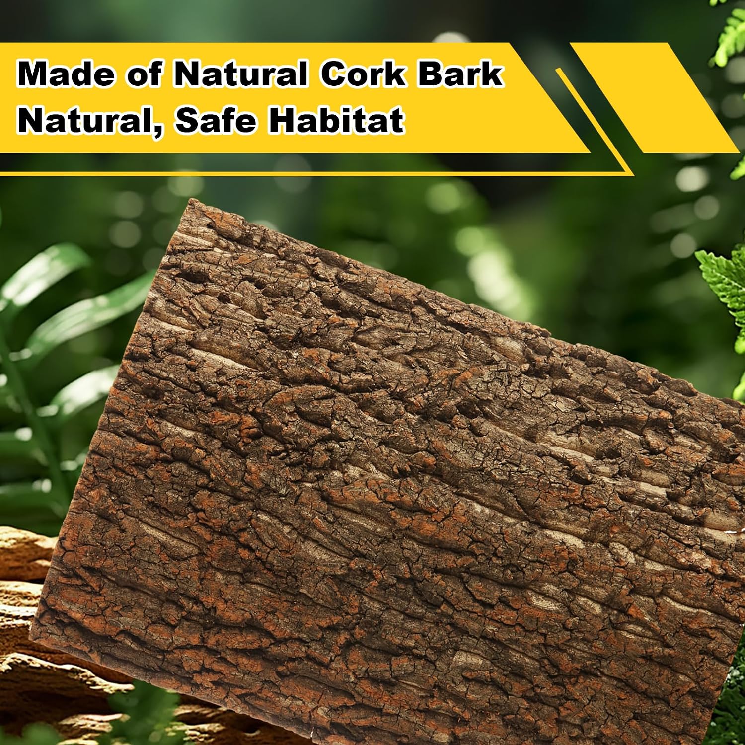 Natural cork tree bark climbing mat installed in a gecko habitat