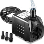 Aquatrone 400GPH Submersible Pump 25W front view showing the adjustable water flow control valve dial.