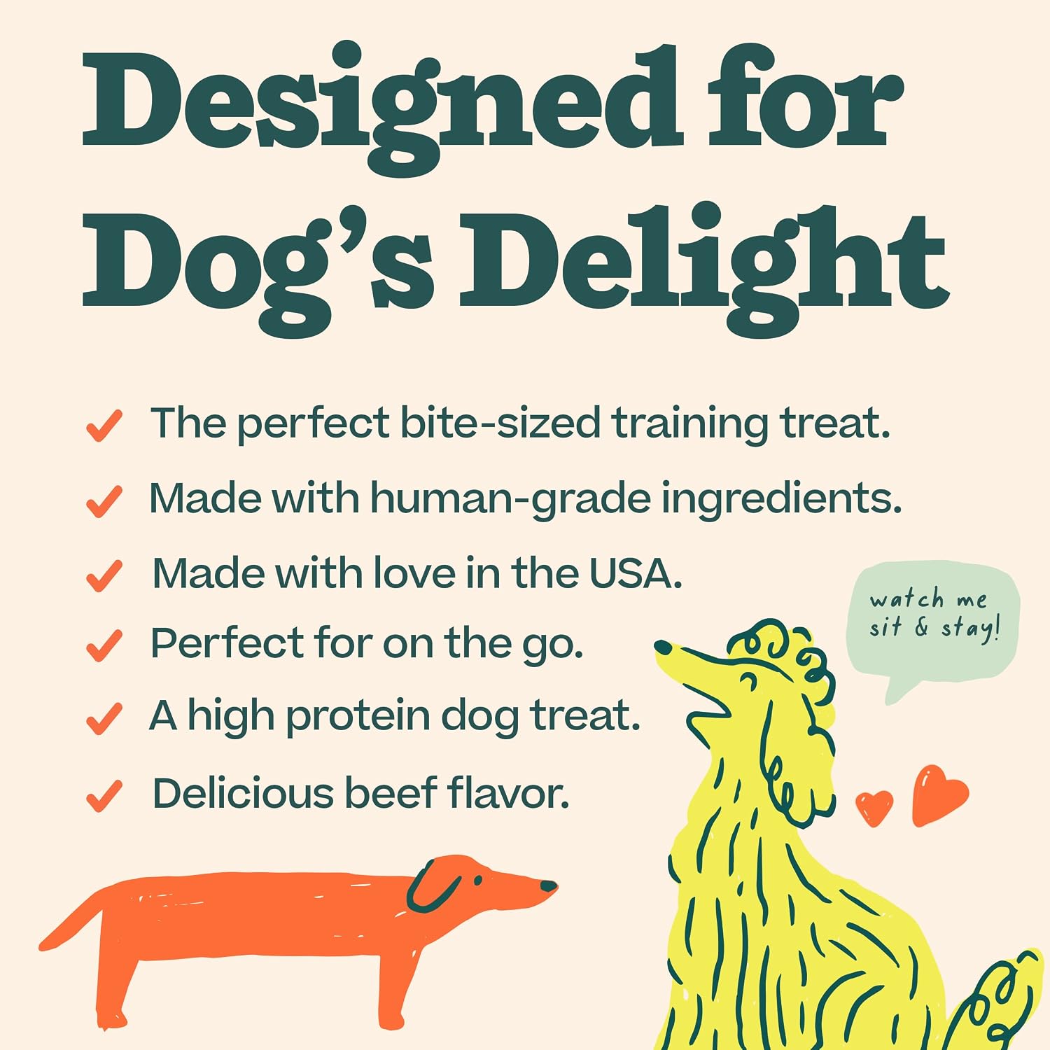 Portable beef nuggets for dog training in 5 ounce bag