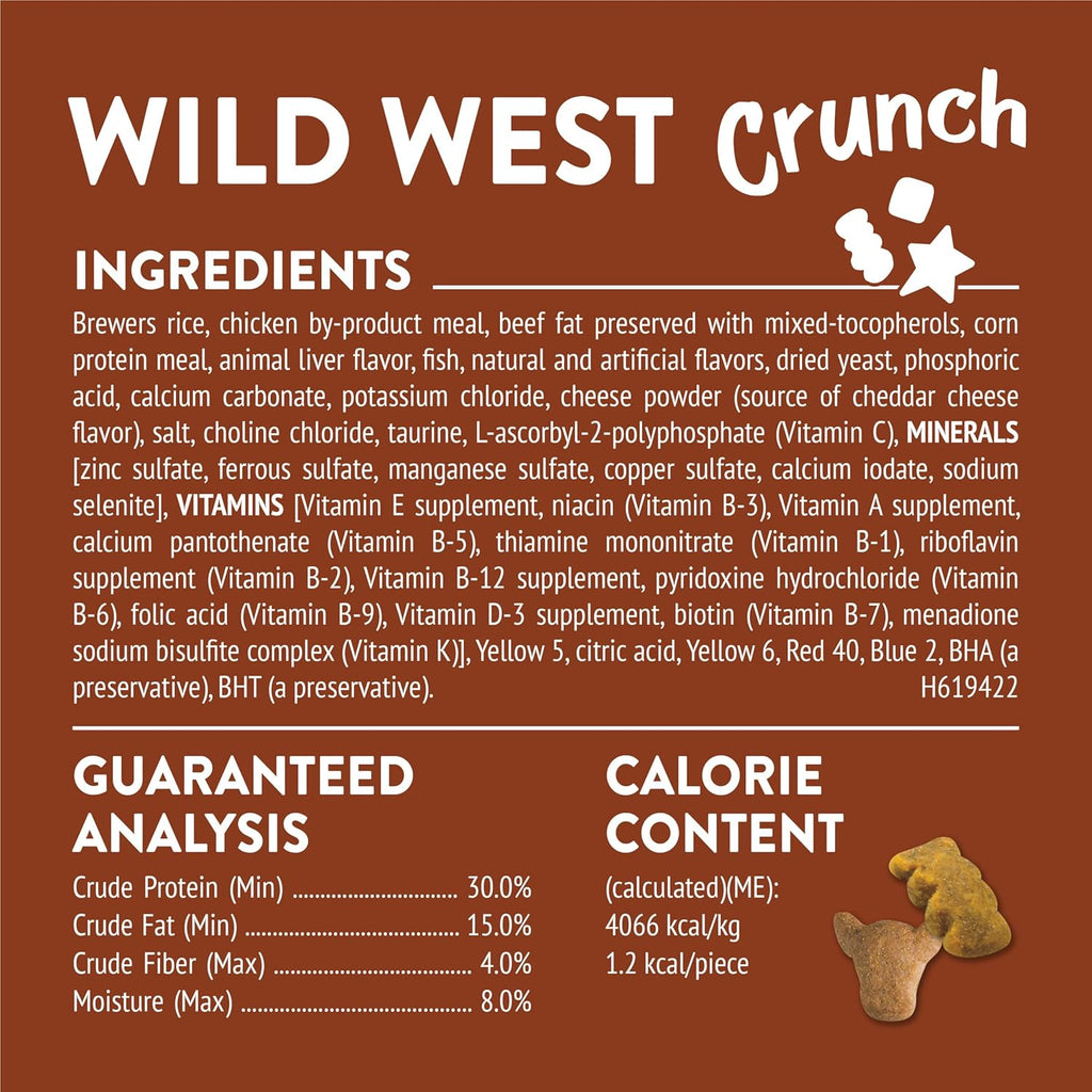 Nutritional information and feeding guidelines on Friskies treat packaging