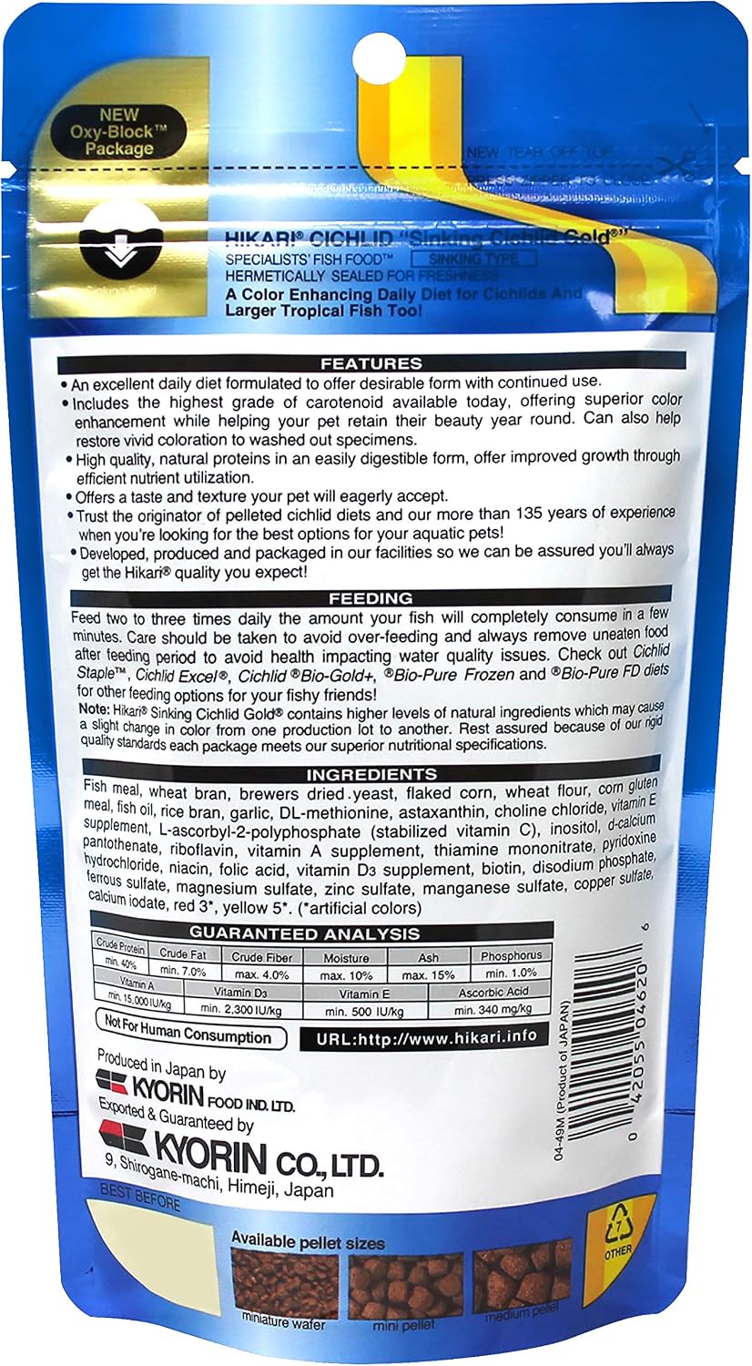 Hikari fish food 342 gram package details