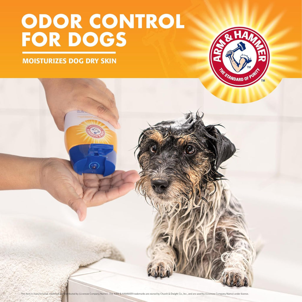 Close up of Arm and Hammer baking soda dog shampoo texture