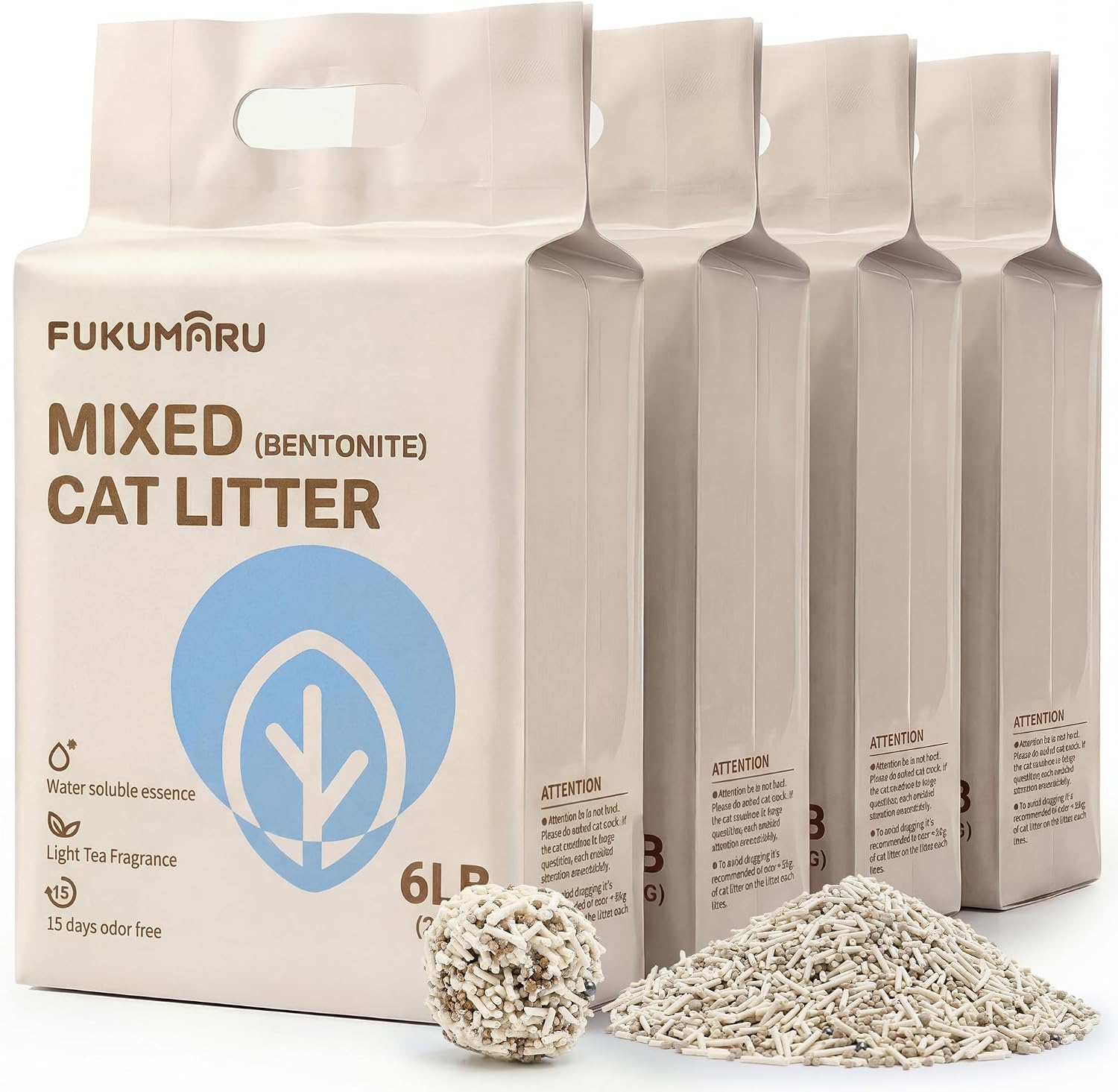 FUKUMARU Tofu Cat Litter - Natural Lightweight Unscented Cat Litter Pellets, Dust Free Quick Clumping, Effective Odor Control, Flushable, Low Tracking, 18 LBS (3 Packs) - Image 15