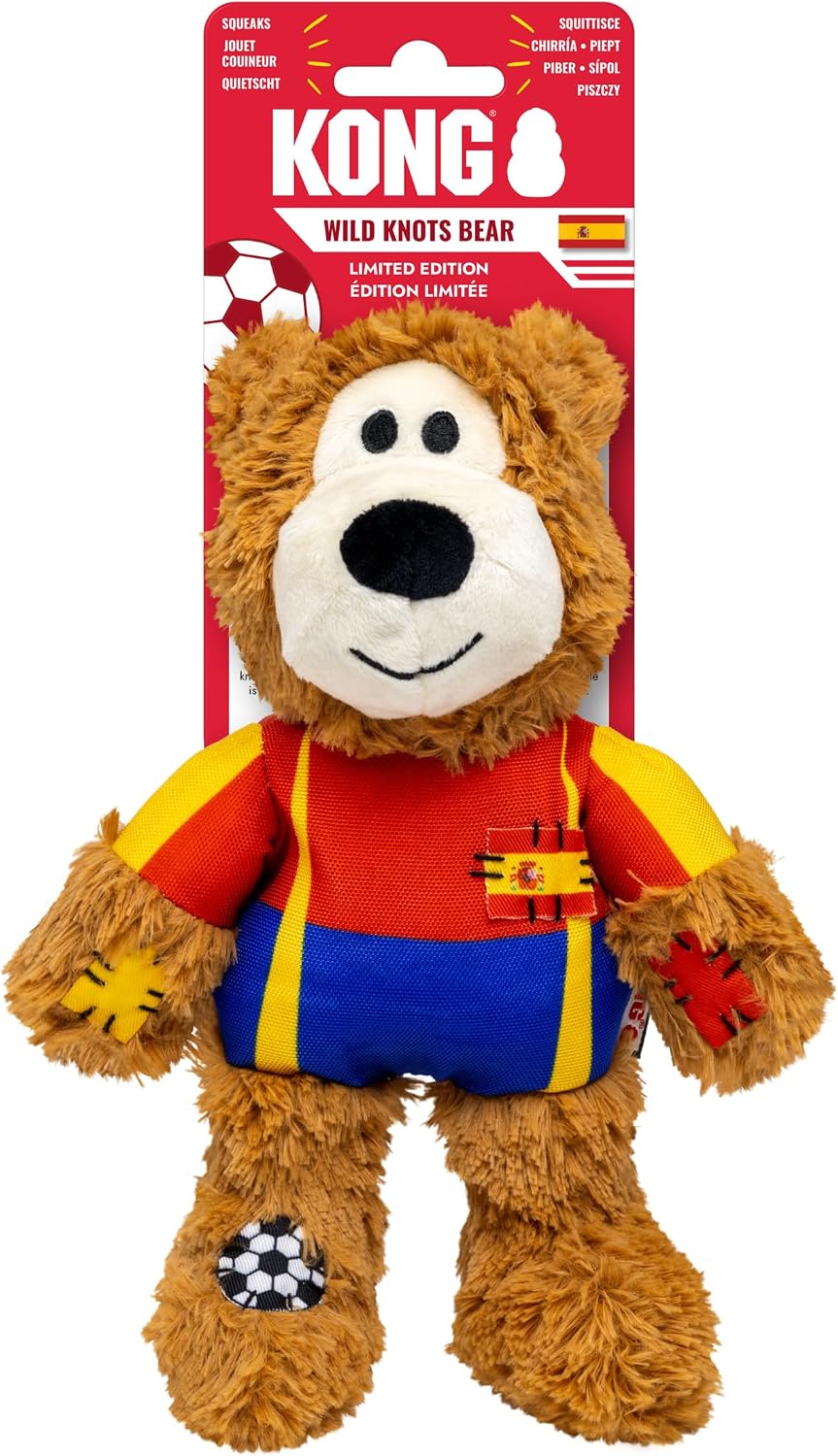 KONG Wild Knots Bear Soccer Player Dog Toy - USA - National Team Jersey Inspired - International Tournament Edition - Plush Rope Toy with Squeaker, Medium/Large - Image 14