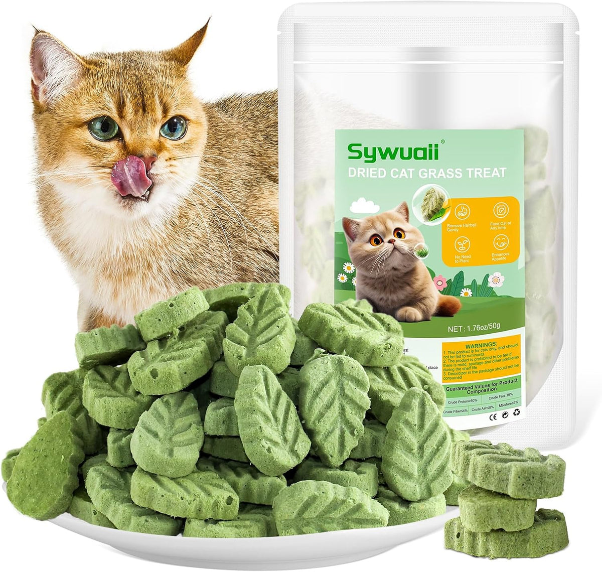 100g/3.52oz Cat Grass Treats, Cat Grass Teething Stick for Hairball Remove and Teeth Cleaning, Edible Cats-Grass Stick Snack - Image 15