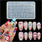 BHCCXZ 3D buttons gel nail art mold front view showing multiple small shapes for manicure designs