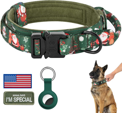 DAGANXI Tactical Dog Collar, Adjustable Military Training Nylon Dog Collar with Control Handle and Heavy Metal Buckle for Medium and Large Dogs, with Patches and Airtags Case (L, Black) - Image 10